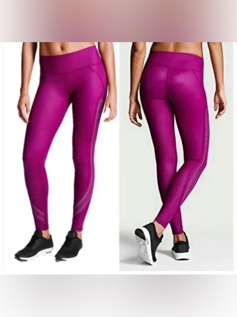 Victoria’s Secret Sport VSX Knockout Active‎ Plum Purple Laser Cut Leggings M